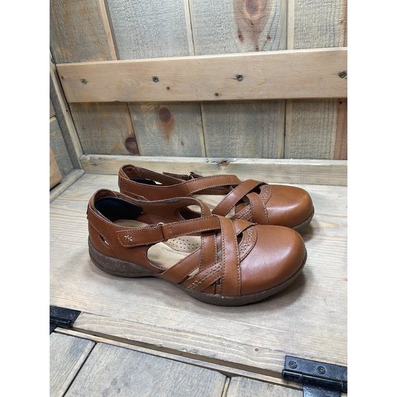 Clarks Collection Womens Comfort US6.5 Tan Brown Leather Flats - Picture 1 of 7